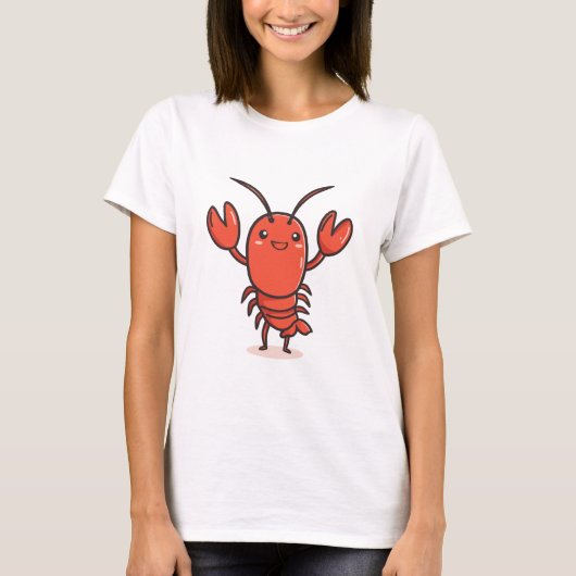 Lobster Cartoon Graphic T-shirt – Aangepaste T - s (Voorkant)