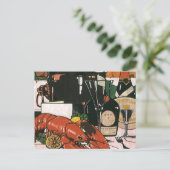 Lobster Champagne Fancy partij Briefkaart (Staand voorkant)