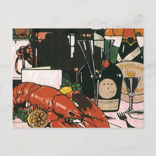 Lobster Champagne Fancy partij Briefkaart (Voorkant)