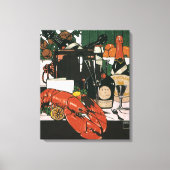 Lobster Champagne Fancy partij Canvas Afdruk (Voorkant)