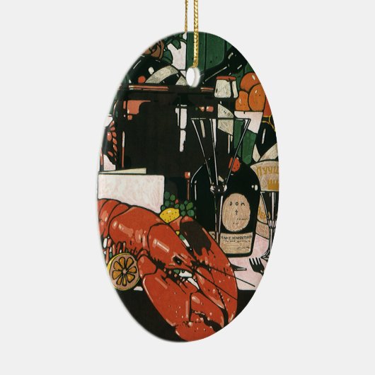  Lobster Champagne Fancy partij Keramisch Ornament (Rechts)