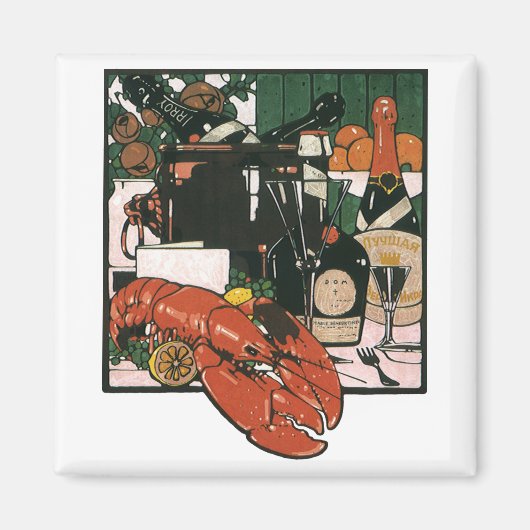  Lobster Champagne Fancy partij Magneet (Voorkant)
