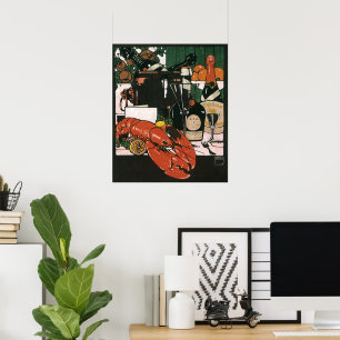 Lobster Champagne Fancy partij Poster