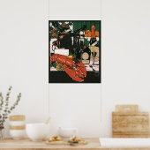 Lobster Champagne Fancy partij Poster (Keuken)