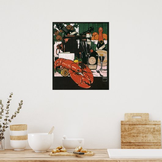  Lobster Champagne Fancy partij Poster (Keuken)