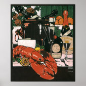 Lobster Champagne Fancy partij Poster (Voorkant)
