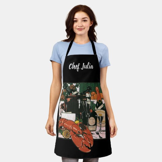 Lobster Champagne Fancy partij Schort (Gedragen)