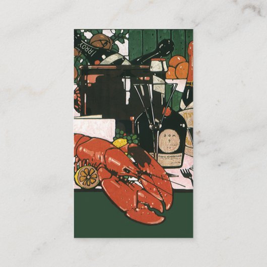 Lobster Champagne, Fancy partij van legant Visitekaartje (Achterkant)