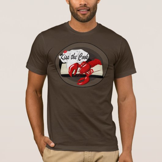 Lobster Chef Kiss the Cook Mannen Brown T shirt (Voorkant)