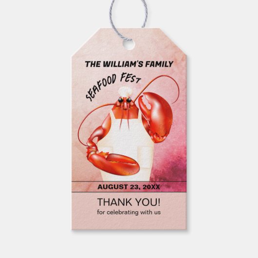 Lobster Chef Seafood Event Cadeaulabel (Voorkant)