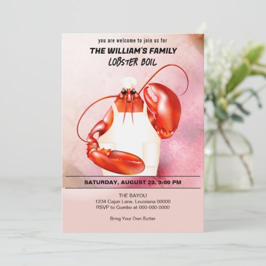 Lobster Chef Seafood Event Kaart (Staand voorkant)