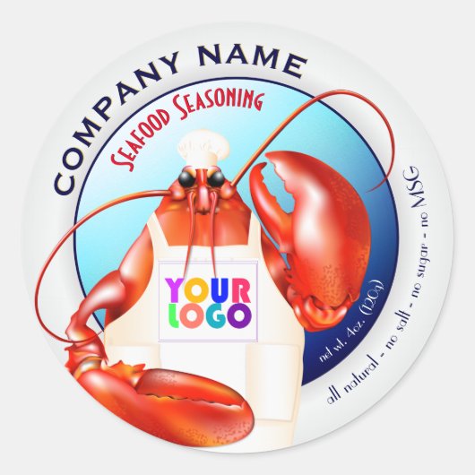 Lobster Chef Seafood Spice kruiden Ronde Sticker (Voorkant)
