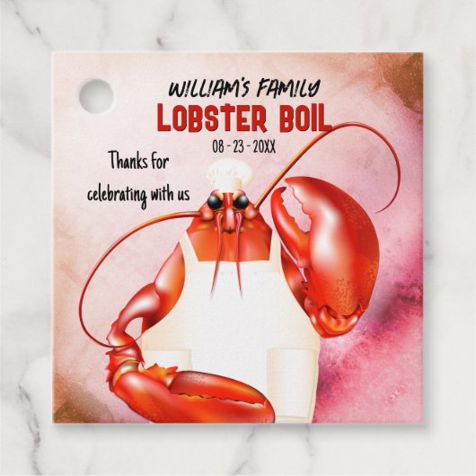 Lobster Chef Seafood Theme Bedankjes Labels (Voorkant)