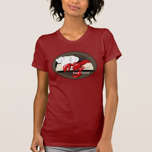 Lobster Chef Sjabloon Dames Rood T-shirt (Voorkant)