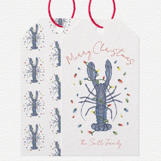 Lobster Christmas Card Cadeaulabel