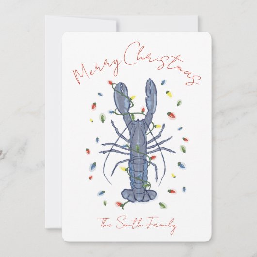 Lobster Christmas Card Kaart (Voorkant)