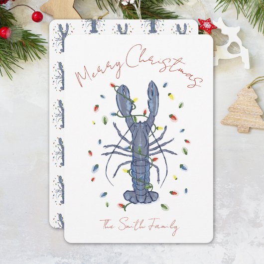 Lobster Christmas Card Kaart