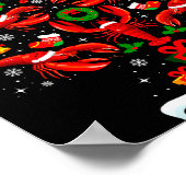 Lobster Christmas Tree Lights Santa Hat Funny Xmas Poster (Hoek)