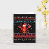Lobster Claus Ugly Sweater For Lobster Lovers On C Kaart (Gele Bloem)