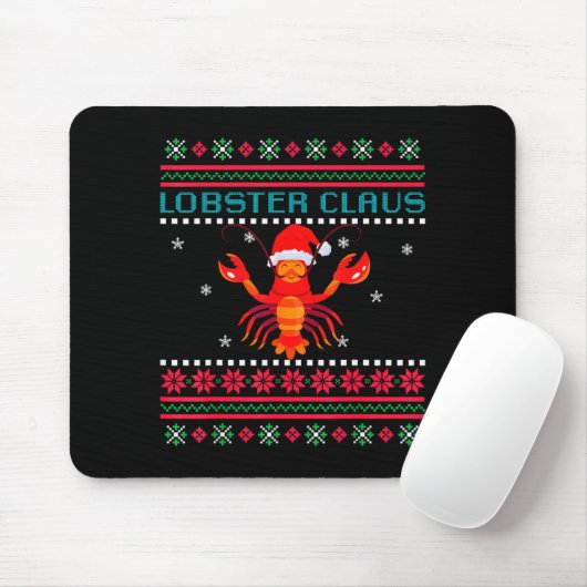 Lobster Claus Ugly Sweater For Lobster Lovers On C Muismat (Met muis)