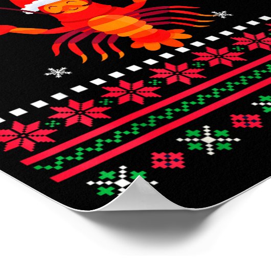 Lobster Claus Ugly Sweater For Lobster Lovers On C Poster (Hoek)