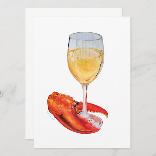 Lobster Claw en Wijnglas Flat Kaart (Voorkant / Achterkant)