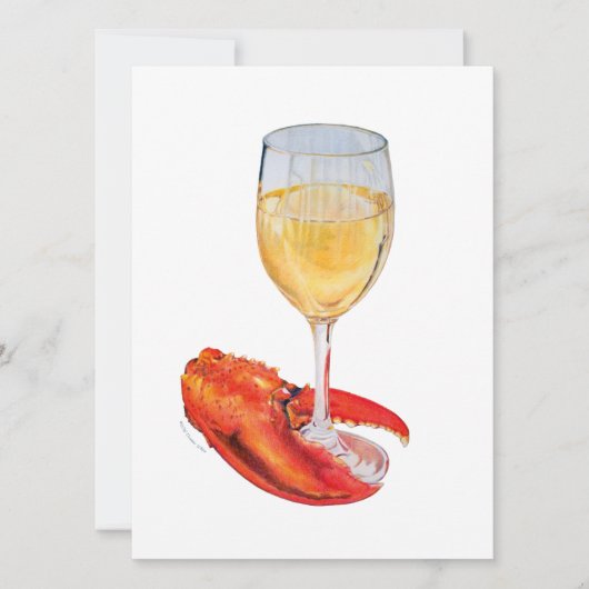 Lobster Claw en Wijnglas Flat Kaart (Voorkant)