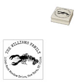 Lobster Coastal Creëer Uw eigen retouradres Rubberstempel (Gestempeld)