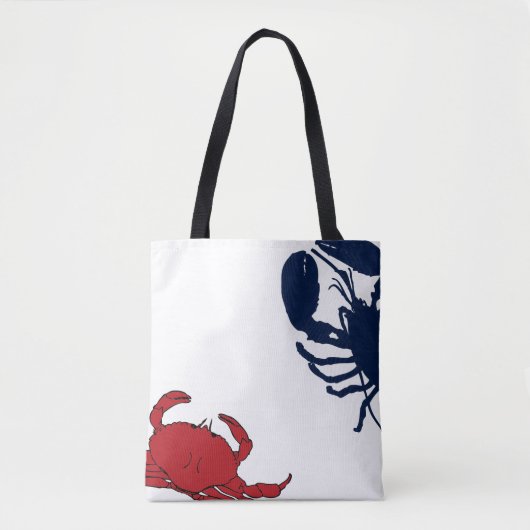 Lobster Crab Big Design Red White Bag Tote Bag (Voorkant)