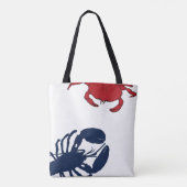 Lobster Crab Big Design Red White Bag Tote Bag (Achterkant)
