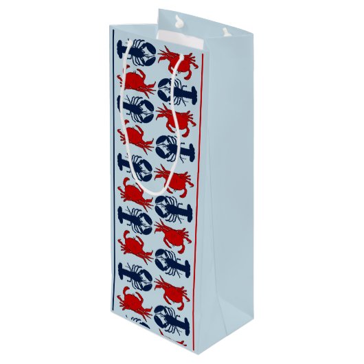 Lobster Crab Masculine Custom Occasion Gift Bag Wijn Cadeautas (Achterkant Gekanteld)