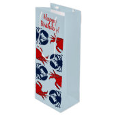 Lobster Crab Masculine Custom Occasion Gift Bag Wijn Cadeautas (Voorkant Gekanteld)