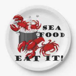 Lobster Crab Seafood eet het op Papieren Bordje