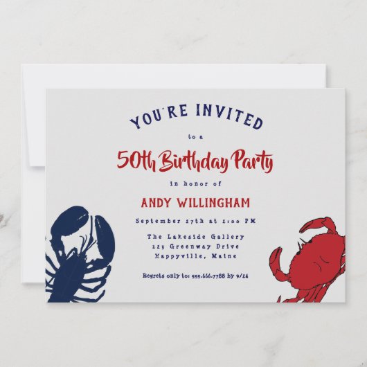 Lobster Crab Zijne verjaardag Nobelprijsdag voor z Kaart (Voorkant)