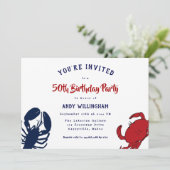 Lobster Crab Zijne verjaardag Nobelprijsdag voor z Kaart (Staand voorkant)