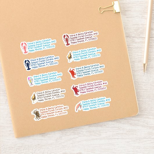 Lobster Crabs Zee Life Return Address Stickers (Notitieboek)