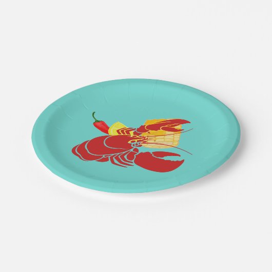 Lobster Crawfish Boil Party Papieren Bordje (Gekanteld)