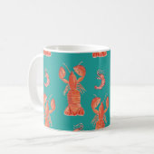 Lobster Crawfish Waterverf Hand Painted Pattern Koffiemok (Voorkant links)