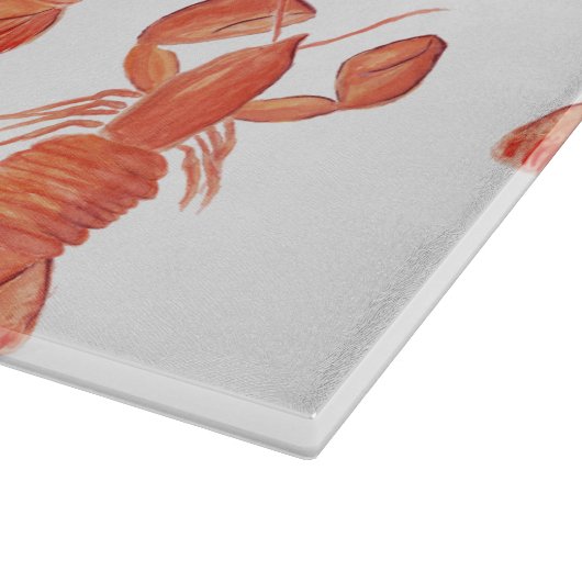 Lobster Crawfish Waterverf Hand Painted Pattern Snijplank (Hoek)
