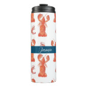 Lobster Crawfish Waterverf Monogramma Thermosbeker (Voorkant)