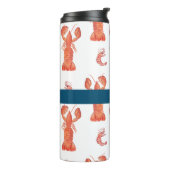 Lobster Crawfish Waterverf Monogramma Thermosbeker (Gedraaid links)
