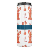 Lobster Crawfish Waterverf Monogramma Thermosbeker (Achterkant)