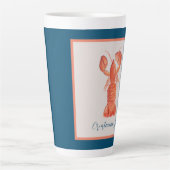 Lobster Crawfish Waterverf schaaldieren Latte Mok (Voorkant)