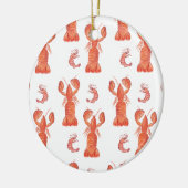 Lobster Crustacean Waterverf Painted Pattern Keramisch Ornament (Links)