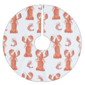 Lobster Crustacean Waterverf Painted Pattern Kerstboom Rok (Voorkant)