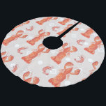 Lobster Crustacean Waterverf Snowflake Pattern Kerstboom Rok<br><div class="desc">Handschilderde originele kunst van een illustratie van Lobster en Crawfish met sneeuwvlokken achtergrond</div>