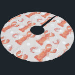Lobster Crustacean Waterverf Snowflake Pattern Kerstboom Rok<br><div class="desc">Handschilderde originele kunst van een illustratie van Lobster en Crawfish met sneeuwvlokken achtergrond</div>