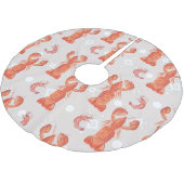 Lobster Crustacean Waterverf Snowflake Pattern Kerstboom Rok (Gekanteld)