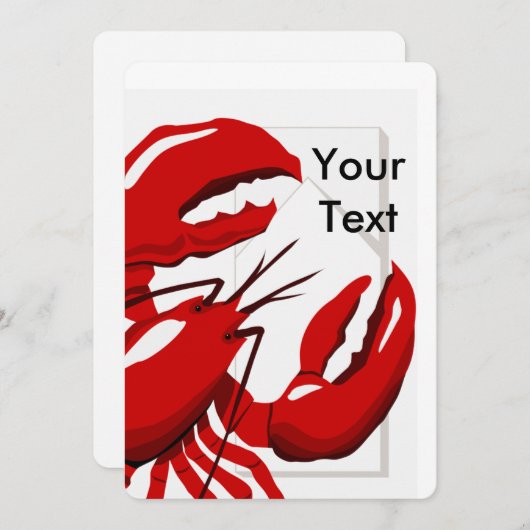 Lobster Dinner Invitation Kaart (Voorkant / Achterkant)