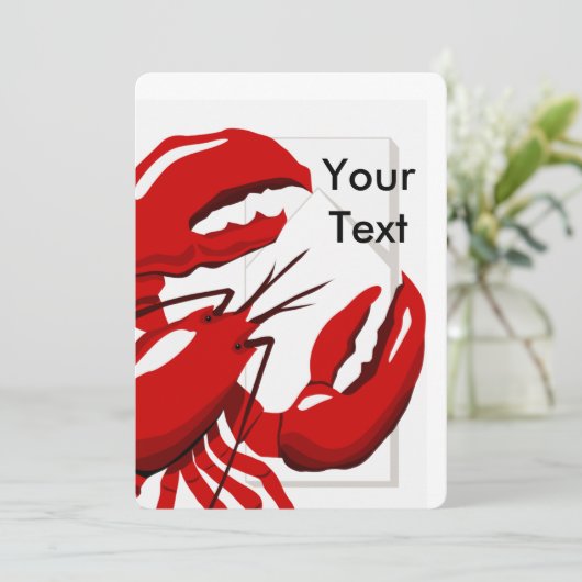 Lobster Dinner Invitation Kaart (Staand voorkant)